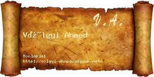 Völgyi Ahmed névjegykártya